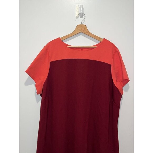 NWT Talbots Maroon Coral Short Sleeve Back Zipper Sheath Dress Women's Plus Size - Picture 3 of 10
